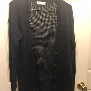 Navy blue crochet cardigan
